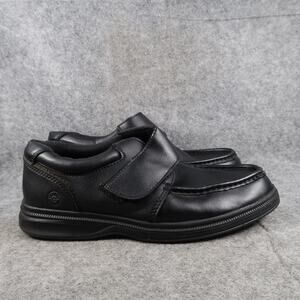 Earth Spirit Shoes Mens 9W Monk Strap Oxfords Comfort Black Leather Hook N Loop